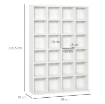 MOBILE LIBRERIA IN LEGNO 24 SCOMPARTI 130.5 X 89 X 20 CM BIANCO