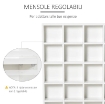 MOBILE LIBRERIA IN LEGNO 24 SCOMPARTI 130.5 X 89 X 20 CM BIANCO