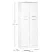 MOBILE MULTIUSO CON 2 ARMADIETTI E MENSOLE REGOLABILI 59X31X155CM BIANCO