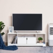 MOBILE PORTA TV FINO A 42" CON ARMADIETTO E RIPIANI APERTI IN LEGNO 120X30X41 CM