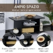 MOBILE PORTA TV IN LEGNO CON RUOTE 80 X 40 X 40 CM NERO 