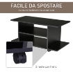MOBILE PORTA TV IN LEGNO CON RUOTE 80 X 40 X 40 CM NERO 