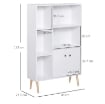 MOBILETTO LIBRERIA CON PIEDINI IN LEGNO DI PINO BIANCO 80 X 23.5 X 118CM