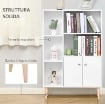 MOBILETTO LIBRERIA CON PIEDINI IN LEGNO DI PINO BIANCO 80 X 23.5 X 118CM