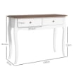 TAVOLO CONSOLLE MODERNO CON 2 CASSETTI IN LEGNO, 100X35X76.5 CM, BIANCO E MARRONE SCURO