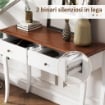 TAVOLO CONSOLLE MODERNO CON 2 CASSETTI IN LEGNO, 100X35X76.5 CM, BIANCO E MARRONE SCURO