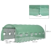 TELO PER SERRA IN PE CON 12 FINESTRE, PORTA AVVOLGIBILE E BORDI INTERRATI, 6X3X2 M, VERDE