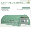 TELO PER SERRA IN PE CON 12 FINESTRE, PORTA AVVOLGIBILE E BORDI INTERRATI, 6X3X2 M, VERDE