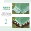 TELO PER SERRA IN PE CON 12 FINESTRE, PORTA AVVOLGIBILE E BORDI INTERRATI, 6X3X2 M, VERDE