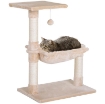 TORRE PER GATTI MAX 3.6KG CON AMACA E PALLINA APPESA, IN LEGNO E PELUCHE, 50X36X70 CM, BEIGE