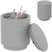 TAVOLINO MULTIUSO CON SECCHIELLO GHIACCIO E COPERCHIO IN CEMENTO E ACCIAIO INOX Ø 37.5X43.5 CM GRIGIO CHIARO