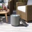 TAVOLINO MULTIUSO CON SECCHIELLO GHIACCIO E COPERCHIO IN CEMENTO E ACCIAIO INOX Ø 37.5X43.5 CM GRIGIO CHIARO