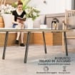 TAVOLINO DA GIARDINO IN RATTAN PE CON PIANO IN VETRO E ACCIAIO 110X60X40 CM LEGNO NATURALE