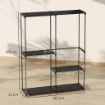ARMADIO GUARDAROBA CON 2 ASTE E 4 RIPIANI, IN TESSUTO NON TESSUTO, PLASTICA E ACCIAIO, 142X43X185 CM, NERO