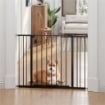 CANCELLETTO PER CANI ESTENSIBILE CON VITI E AMPIA APERTURA, IN METALLO E PLASTICA, 76-107X76 CM, NERO