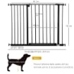 CANCELLETTO PER CANI ESTENSIBILE CON VITI E AMPIA APERTURA, IN METALLO E PLASTICA, 76-107X76 CM, NERO