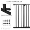 CANCELLETTO PER CANI ESTENSIBILE CON VITI E AMPIA APERTURA, IN METALLO E PLASTICA, 76-107X76 CM, NERO