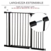 CANCELLETTO PER CANI ESTENSIBILE CON VITI E AMPIA APERTURA, IN METALLO E PLASTICA, 76-107X76 CM, NERO