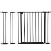 CANCELLETTO PER CANI ESTENSIBILE CON VITI E AMPIA APERTURA, IN METALLO E PLASTICA, 76-107X76 CM, NERO