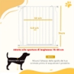CANCELLETTO PER CANI ESTENSIBILE E REGOLABILE PER SCALE E PORTE, IN ACCIAIO E ABS, 75-85X76 CM, BIANCO