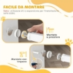 CANCELLETTO PER CANI ESTENSIBILE E REGOLABILE PER SCALE E PORTE, IN ACCIAIO E ABS, 75-85X76 CM, BIANCO