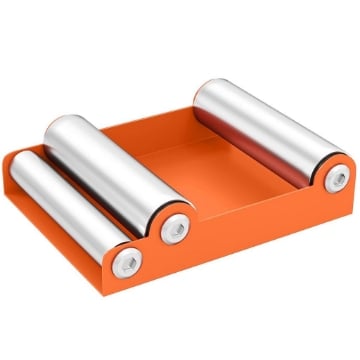 CAVALLETTO PER MOTO CON SOSTEGNO ANTISCIVOLO E 3 RULLI, IN ACCIAIO E ALLUMINIO, 15X11.5X4 CM, ARANCIONE
