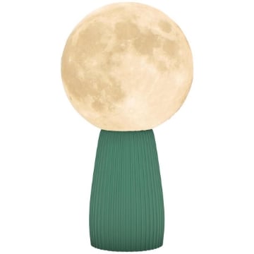 LAMPADA DA TAVOLO A FORMA DI LUNA E 3 COLORI CON 10 LUMINOSITÓ, IN ABS, Ï15X28 CM, BIANCO E VERDE SCURO