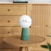 LAMPADA DA TAVOLO A FORMA DI LUNA E 3 COLORI CON 10 LUMINOSITÓ, IN ABS, Ï15X28 CM, BIANCO E VERDE SCURO