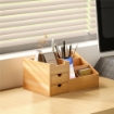 ORGANIZER DA SCRIVANIA IN BAMB¨ CON 2 CASSETTI E 7 SCOMPARTI PORTAOGGETTI, 33X20.5X15.5 CM