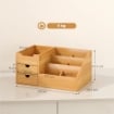ORGANIZER DA SCRIVANIA IN BAMB¨ CON 2 CASSETTI E 7 SCOMPARTI PORTAOGGETTI, 33X20.5X15.5 CM