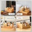 ORGANIZER DA SCRIVANIA IN BAMB¨ CON 2 CASSETTI E 7 SCOMPARTI PORTAOGGETTI, 33X20.5X15.5 CM