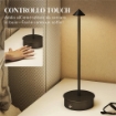 LAMPADA DA TAVOLO TOUCH RICARICABILE CON USB, REGOLABILE 3000K/4500K/6500K, AUTONOMIA 4-8 ORE, NERO