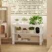 PANCA SCARPIERA BASSA IN BAMBÙ CON 2 RIPIANI A DOGHE E SEDUTA, 70X28X45 CM, BIANCO