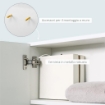 SPECCHIERA BAGNO A PARETE CON ANTA E 3 RIPIANI LATERALI IN LEGNO, 60X18X50CM, BIANCO