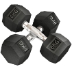 SET DI 2 MANUBRI DA 6 KG ESAGONALI CON PRESA ANTISCIVOLO E RIVESTIMENTO IN GOMMA, NERO
