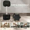 SET DI 2 MANUBRI DA 6 KG ESAGONALI CON PRESA ANTISCIVOLO E RIVESTIMENTO IN GOMMA, NERO