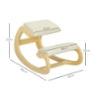 SEDIA ERGONOMICA CPN INGINOCCHIATOIO + MOVIMENTO A DONDOLO, IN TESSUTO EFFETTO LINO E LEGNO DI BETULLA, 55X85X55 CM, CREMA