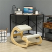 SEDIA ERGONOMICA CPN INGINOCCHIATOIO + MOVIMENTO A DONDOLO, IN TESSUTO EFFETTO LINO E LEGNO DI BETULLA, 55X85X55 CM, CREMA