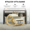 SEDIA ERGONOMICA CPN INGINOCCHIATOIO + MOVIMENTO A DONDOLO, IN TESSUTO EFFETTO LINO E LEGNO DI BETULLA, 55X85X55 CM, CREMA