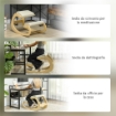 SEDIA ERGONOMICA CPN INGINOCCHIATOIO + MOVIMENTO A DONDOLO, IN TESSUTO EFFETTO LINO E LEGNO DI BETULLA, 55X85X55 CM, CREMA