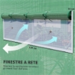 SERRA A TUNNEL CON 3 PORTE AVVOLGIBILI E 6 FINESTRELLE, IN ACCIAIO ZINCATO E PE, 6X3X2 M, VERDE