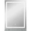 SPECCHIO PER BAGNO A LUCI LED A 3 COLORI REGOLABILI CON MENSOLA IN VETRO 50X12X70 CM ARGENTO