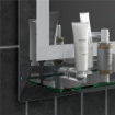 SPECCHIO PER BAGNO A LUCI LED A 3 COLORI REGOLABILI CON MENSOLA IN VETRO 50X12X70 CM ARGENTO