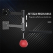 SPEED BAG A PARETE PER BOXE E MMA AD ALTEZZA REGOLABILE CON ASTA ACCIAIO E PU 79X72X20 CM ROSSO