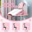 SET SCRIVANIA E SEDIA PER BAMBINI REGOLABILI BANCO SCUOLA CON PIANO INCLINABILE CASSETTO SCAFFALE ROSA
