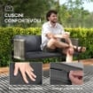 SET SALOTTO DA GIARDINO IN RATTAN CON 2 POLTRONE DIVANETTO 2 POSTI E TAVOLINO DA CAFFÈ IN VETRO GRIGIO