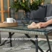 SET SALOTTO DA GIARDINO IN RATTAN CON 2 POLTRONE DIVANETTO 2 POSTI E TAVOLINO DA CAFFÈ IN VETRO GRIGIO