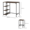 SET TAVOLO ALTO 2 SGABELLI E SCAFFALE STILE INDUSTRIALE METALLO E LEGNO