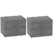 SET DI 2 COMODINI SOSPESI CON 2 CASSETTI MODERNI E SALVASPAZIO 40X29X30 CM GRIGIO CEMENTO