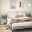 SET DI 2 COMODINI SOSPESI CON 2 CASSETTI MODERNI E SALVASPAZIO 40X29X30 CM GRIGIO CEMENTO
